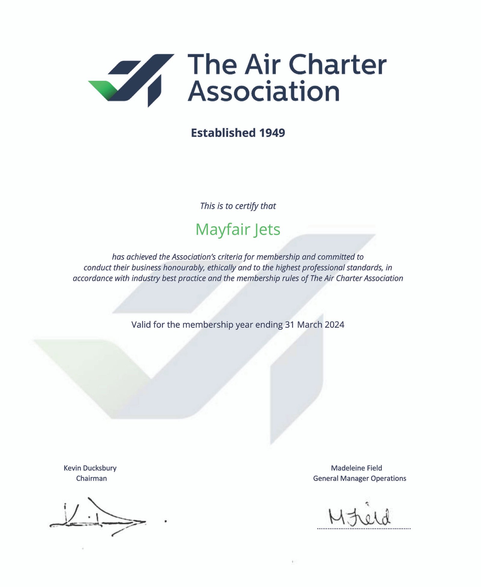 Mayfair Jets - The ACA certificate 2023-2024.pdf