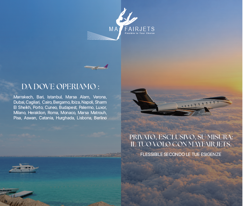 commercial and private jet